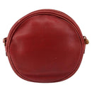 GUCCI Shoulder Bag Leather Red Gold Auth th6379-3