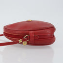 GUCCI Shoulder Bag Leather Red Gold Auth th6379-5