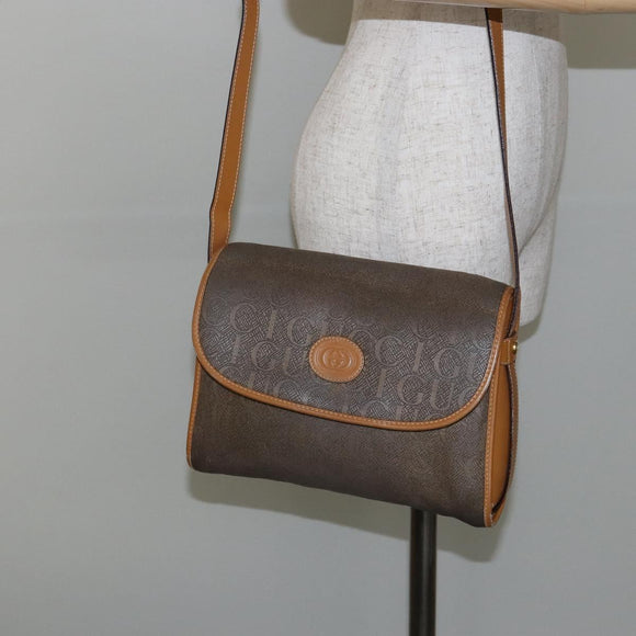 GUCCI Shoulder Bag Canvas Leather Beige Gold 001 14 0712 Auth th6380