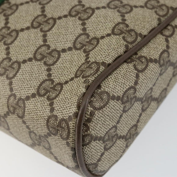 GUCCI GG Supreme Web Sherry Line Clutch Bag PVC Beige Red 89 01 012 Auth th6382