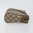 GUCCI GG Supreme Web Sherry Line Clutch Bag PVC Beige Red 89 01 012 Auth th6382-4