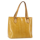 LOUIS VUITTON Monogram Vernis Houston Hand Bag Beige M91004 LV Auth th6384-1