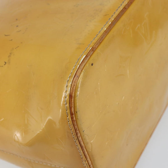 LOUIS VUITTON Monogram Vernis Houston Hand Bag Beige M91004 LV Auth th6384