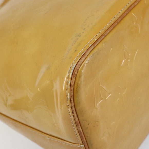 LOUIS VUITTON Monogram Vernis Houston Hand Bag Beige M91004 LV Auth th6384