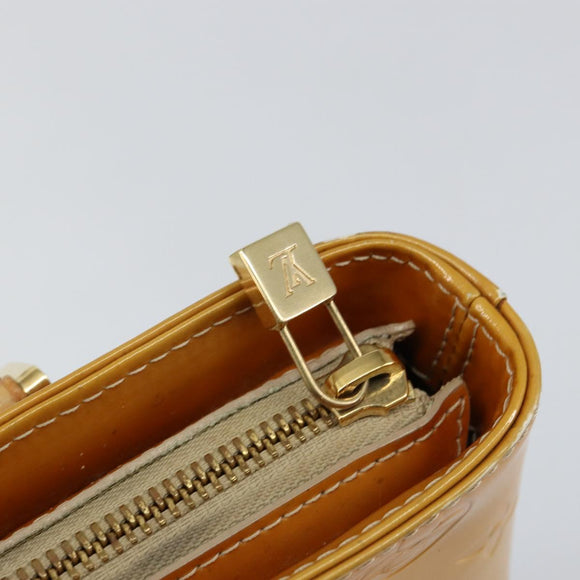 LOUIS VUITTON Monogram Vernis Houston Hand Bag Beige M91004 LV Auth th6384