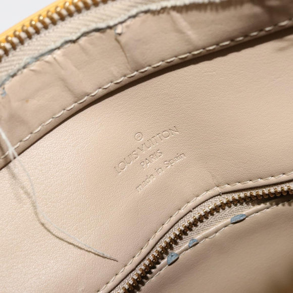 LOUIS VUITTON Monogram Vernis Houston Hand Bag Beige M91004 LV Auth th6384