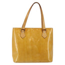 LOUIS VUITTON Monogram Vernis Houston Hand Bag Beige M91004 LV Auth th6384-13