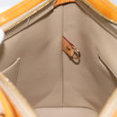 LOUIS VUITTON Monogram Vernis Houston Hand Bag Beige M91004 LV Auth th6384-22