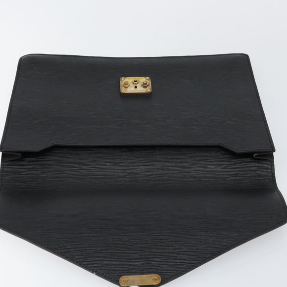 LOUIS VUITTON Epi Porte Documents Senateur Briefcase Black M54452 LV Auth th6385