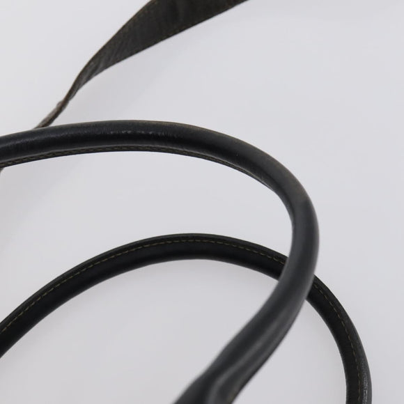 FENDI Pecan Canvas Boston Bag PVC 2way Black Brown gold Auth th6392