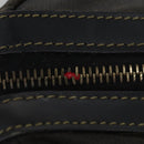 FENDI Pecan Canvas Boston Bag PVC 2way Black Brown gold Auth th6392-10