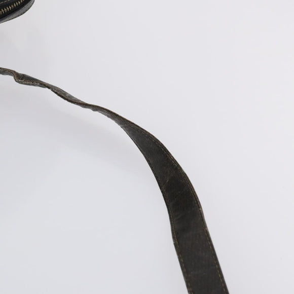 FENDI Pecan Canvas Boston Bag PVC 2way Black Brown gold Auth th6392