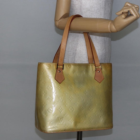LOUIS VUITTON Monogram Vernis Houston Hand Bag Gris M91053 LV Auth th6399