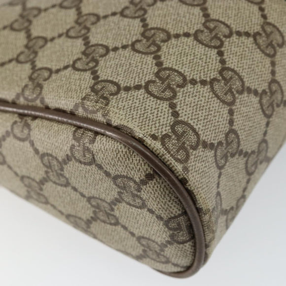 GUCCI GG Canvas Web Sherry Line Clutch Bag PVC Leather Beige Green Auth th6400