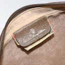 GUCCI GG Canvas Web Sherry Line Clutch Bag PVC Leather Beige Green Auth th6400-9