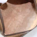 GUCCI GG Canvas Web Sherry Line Clutch Bag PVC Leather Beige Green Auth th6400-10