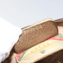 GUCCI GG Canvas Web Sherry Line Clutch Bag PVC Leather Beige Green Auth th6400-12