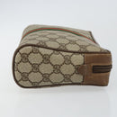 GUCCI GG Canvas Web Sherry Line Clutch Bag PVC Leather Beige Green Auth th6400-3