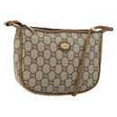 GUCCI GG PLUS Canvas Shoulder Bag PVC Leather Beige Auth th6401-1
