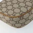 GUCCI GG PLUS Canvas Shoulder Bag PVC Leather Beige Auth th6401-13