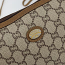 GUCCI GG PLUS Canvas Shoulder Bag PVC Leather Beige Auth th6401-14