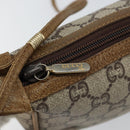 GUCCI GG PLUS Canvas Shoulder Bag PVC Leather Beige Auth th6401-15