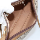 GUCCI GG PLUS Canvas Shoulder Bag PVC Leather Beige Auth th6401-17