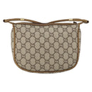 GUCCI GG PLUS Canvas Shoulder Bag PVC Leather Beige Auth th6401-3
