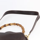 GUCCI Bamboo Shoulder Bag Leather 2way Brown Auth th6404-15