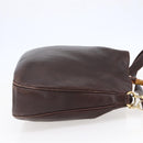 GUCCI Bamboo Shoulder Bag Leather 2way Brown Auth th6404-4