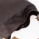 GUCCI Bamboo Shoulder Bag Leather 2way Brown Auth th6404-6