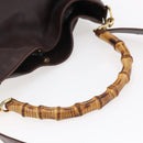 GUCCI Bamboo Shoulder Bag Leather 2way Brown Auth th6404-7
