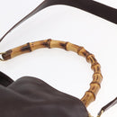 GUCCI Bamboo Shoulder Bag Leather 2way Brown Auth th6404-14
