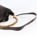 GUCCI Bamboo Shoulder Bag Leather 2way Brown Auth th6404-8