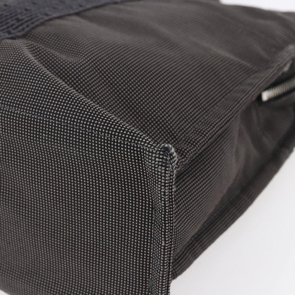 HERMES Her Line MM Hand Bag Canvas Gray Auth th6407