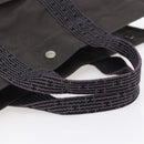HERMES Her Line MM Hand Bag Canvas Gray Auth th6407-7