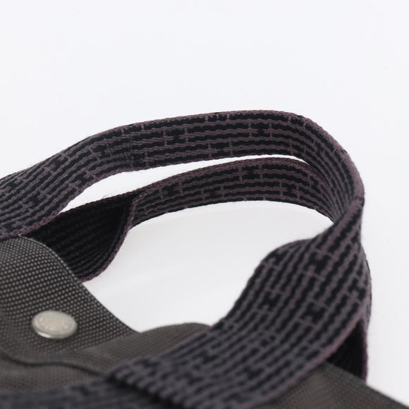 HERMES Her Line MM Hand Bag Canvas Gray Auth th6407