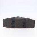 HERMES Her Line MM Hand Bag Canvas Gray Auth th6407-9