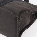 HERMES Her Line MM Hand Bag Canvas Gray Auth th6408-8