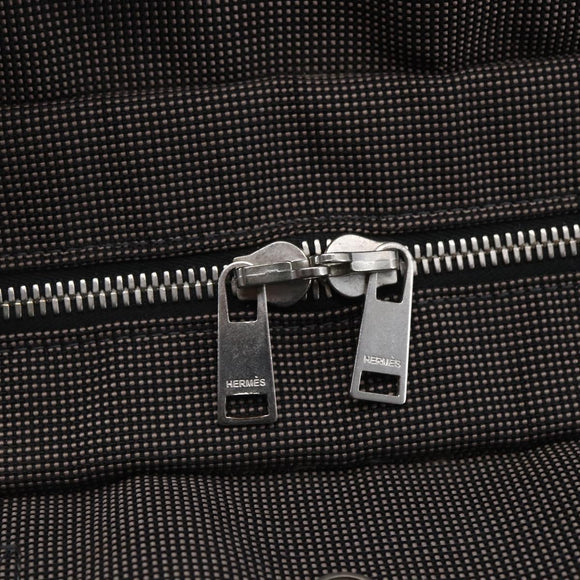 HERMES Her Line MM Hand Bag Canvas Gray Auth th6408