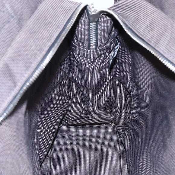 HERMES Her Line MM Hand Bag Canvas Gray Auth th6408