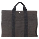 HERMES Her Line MM Handtas Canvas Grijs Auth th6408-13