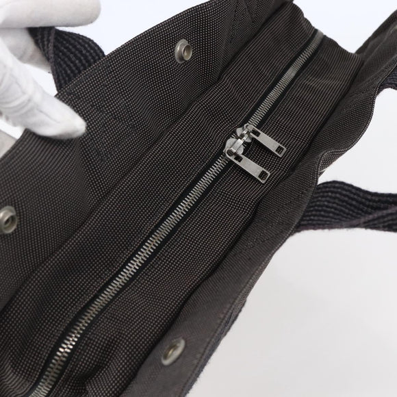 HERMES Her Line MM Hand Bag Canvas Gray Auth th6408