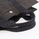 HERMES Her Line MM Hand Bag Canvas Gray Auth th6408-7
