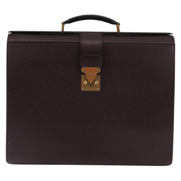 LOUIS VUITTON Taiga Leather Ural Briefcase Acajou M30026 LV Auth th6414
