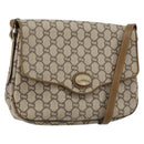 GUCCI GG PLUS Canvas Shoulder Bag PVC Leather Beige Auth th6415-1
