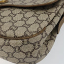 GUCCI GG PLUS Canvas Shoulder Bag PVC Leather Beige Auth th6415-9