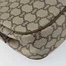 GUCCI GG PLUS Canvas Shoulder Bag PVC Leather Beige Auth th6415-16