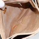 GUCCI GG PLUS Canvas Shoulder Bag PVC Leather Beige Auth th6415-12