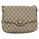GUCCI GG PLUS Canvas Shoulder Bag PVC Leather Beige Auth th6415-13